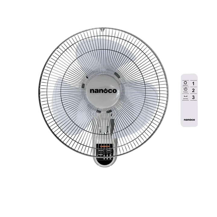 Quạt treo tường có điều khiển Nanoco NWF1612RC-G Màu xám