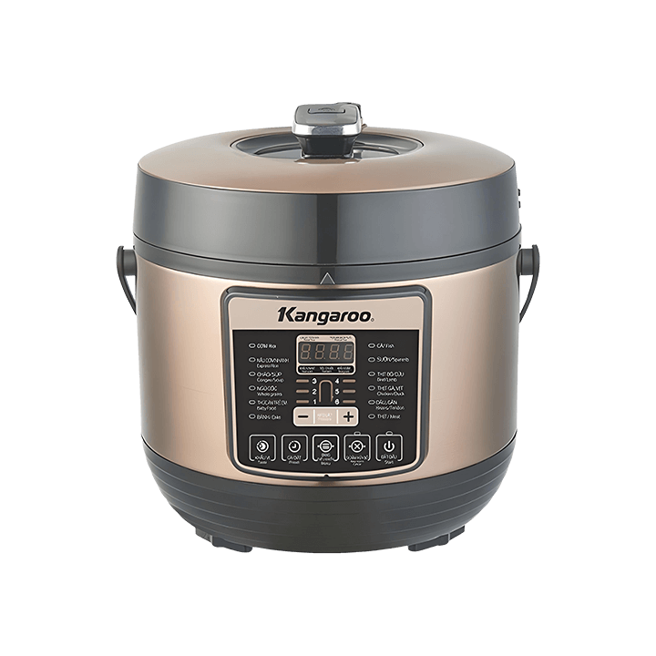 Nồi áp suất điện KANGAROO KG5P1, 5L, cs 900W, điện tử, nâu