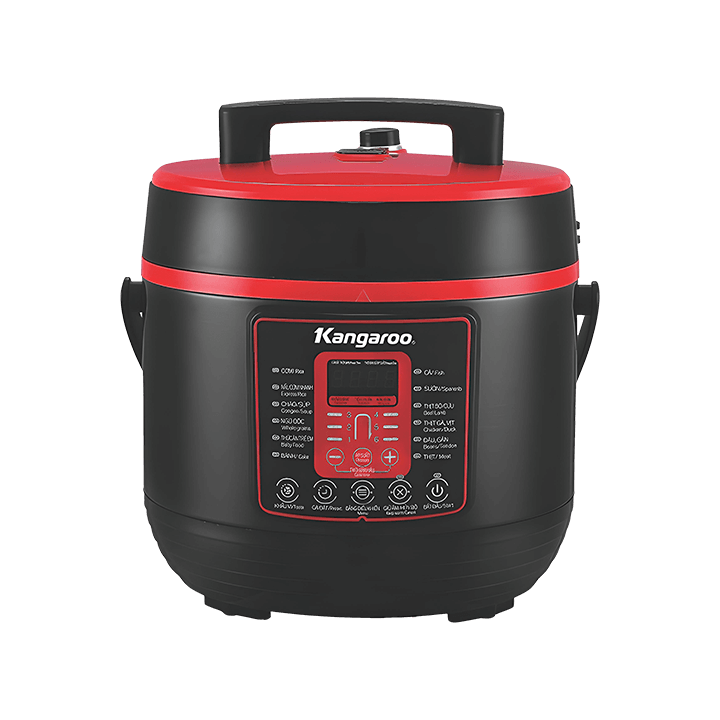 Nồi áp suất điện KANGAROO KG5P2, 5L, cs 900W, điện tử, đỏ đen