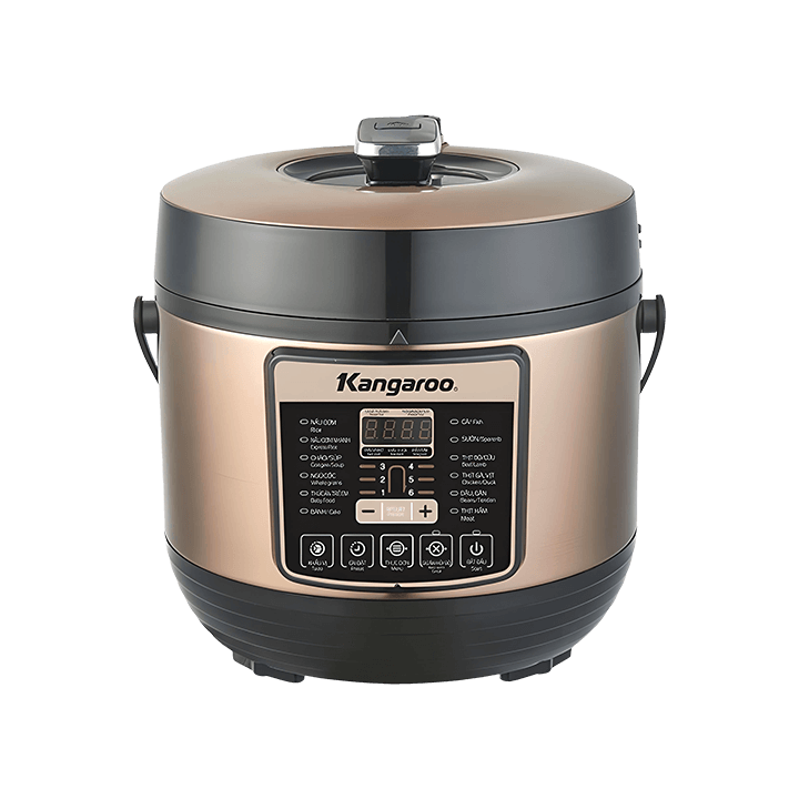 Nồi áp suất điện KANGAROO KG6P1, 6L, cs 1000W, điện tử, nâu