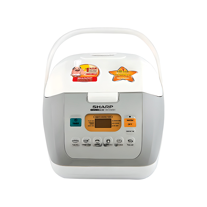 Nồi cơm điện tử 1.8 lít SHARP KS-COM18V màu trắng và màu ghi