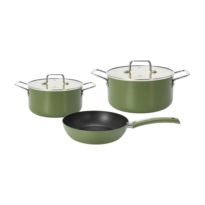 Bộ nồi chảo ELMICH phủ sứ Olive Classic EL-5232OV02 (2535232OV02) size nồi 18,24, chảo 24cm