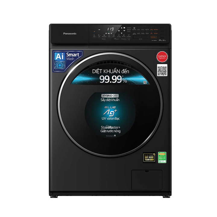 Máy giặt lồng ngang Panasonic NA-S96FR1BVT 9 kg giặt 6 kg sấy màu xám đen