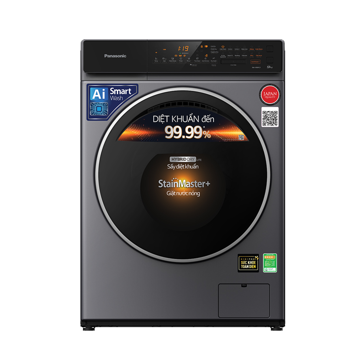 Máy giặt Panasonic NA-V90FC1LVT 9 kg giặt màu xám bạc