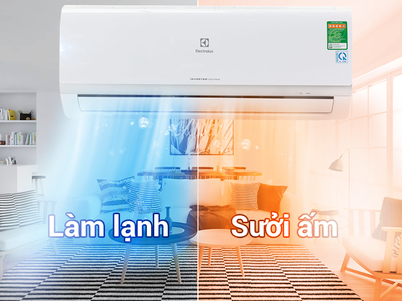 dieu hoa electrolux 2 chieu lam lanh suoi am