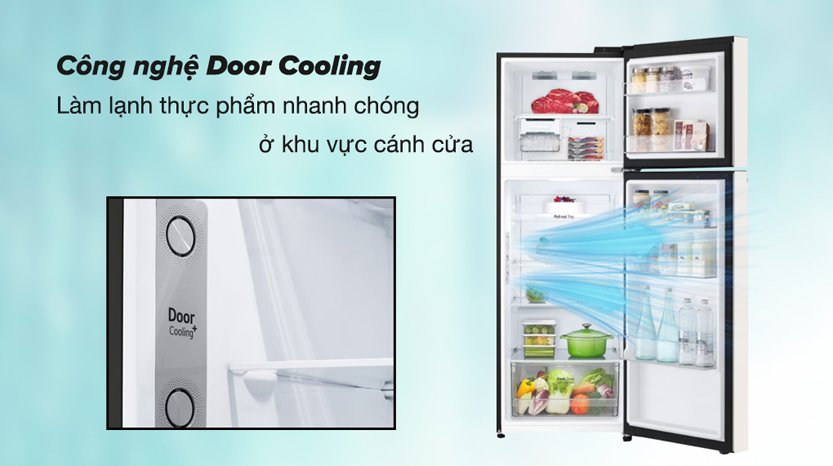 door cooling tu lanh lg inverter 335 lit gn b332bg