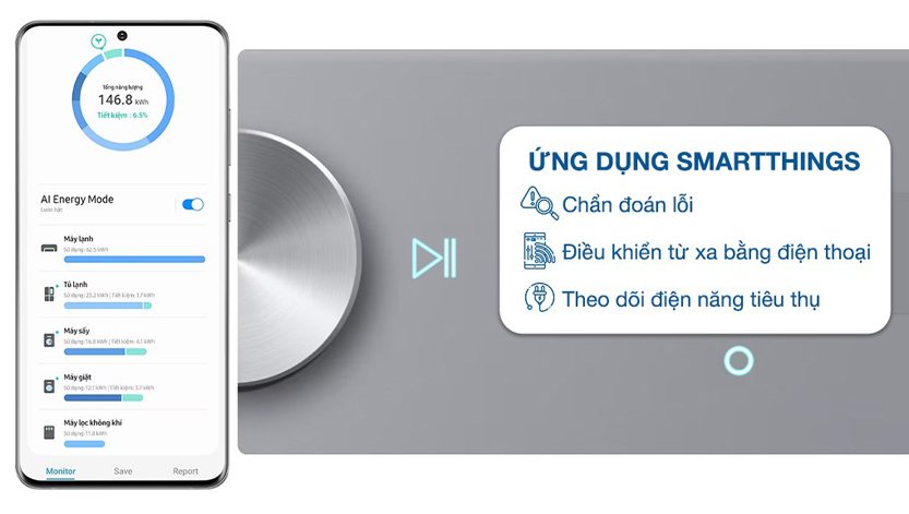 smartthings may say bom nhiet samsung 9 kg dv90bb9440gh sv